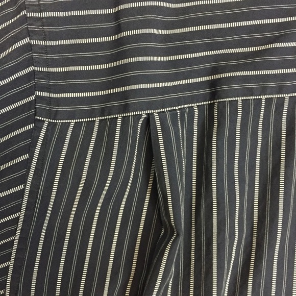 John W Nordstrom Shirt Mens Large Cotton Striped Long Sleeve Shoulder Pleats - Picture 4 of 10